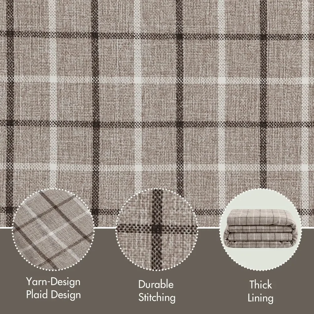 Brand New Madison Park Anaheim Plaid Curtain – Brown, 50
